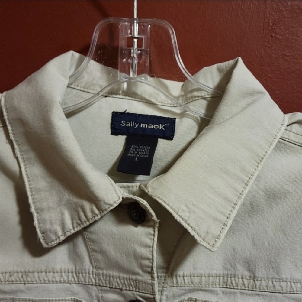 Sally Mack Junior's Cream  Cropped Jacket Size L - Picture 4 of 16